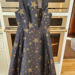 Kate Spade Starlight Brocade Dress Color: Blazer Blue/Gold Size: 6